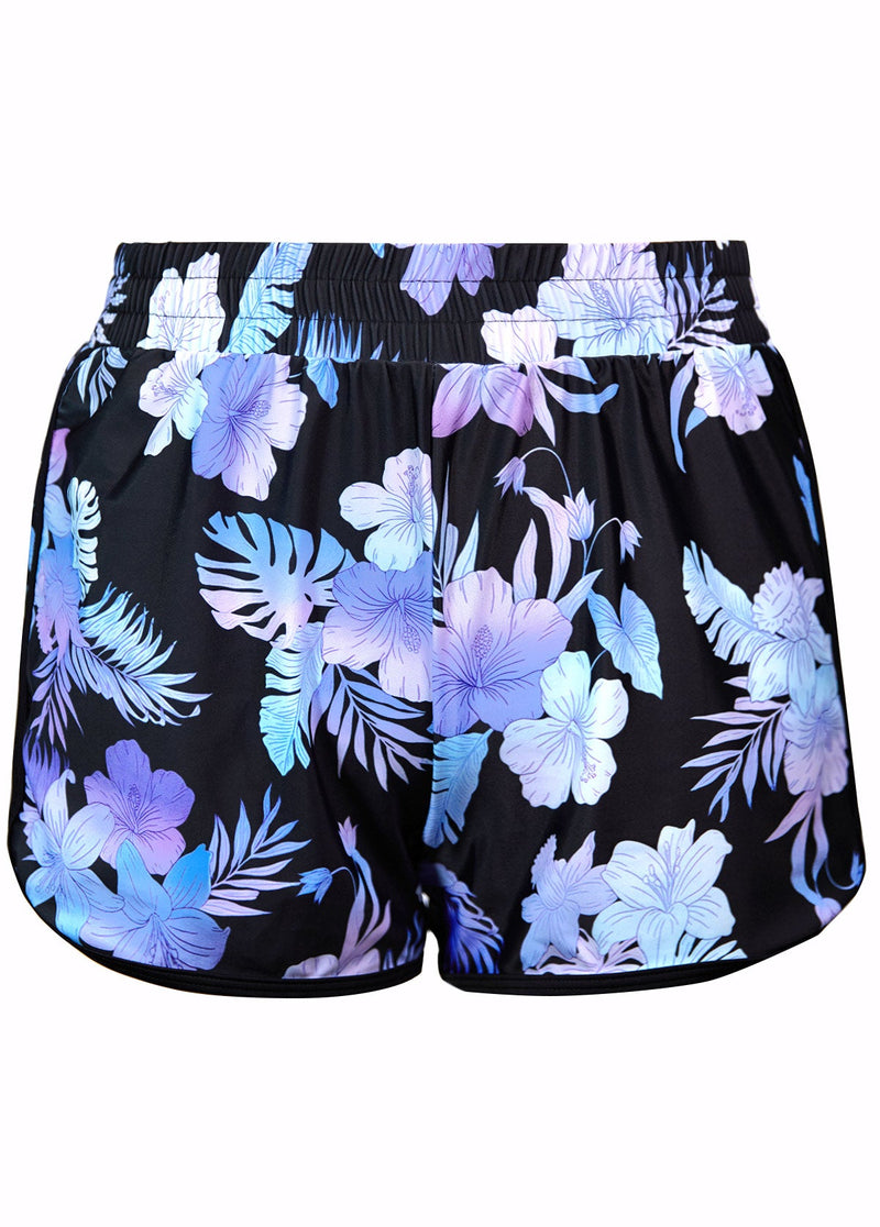 Tankíni Canelado Decote V Com Estampa Floral Delicada