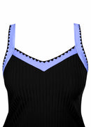 Tankíni Canelado Decote V Com Estampa Floral Delicada