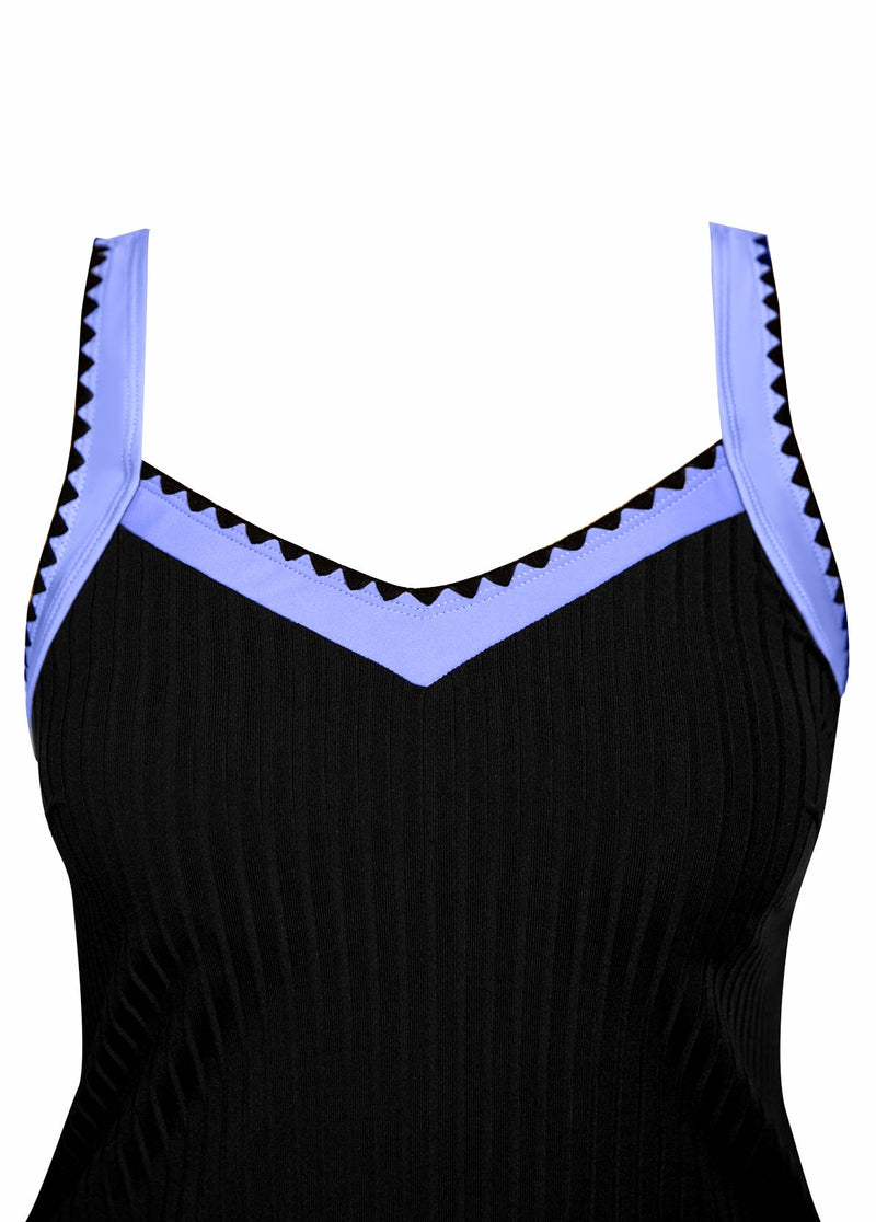 Tankíni Canelado Decote V Com Estampa Floral Delicada