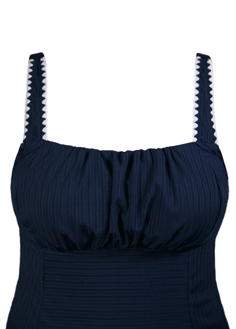 Tankíni Canelado Com Alças Largas E Estampa Paisley