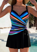 Maiô Estampado Com Saia Transpassada E Ajuste Lateral