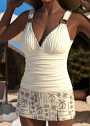 Tankíni Franzido Com Argolas E Estampa Étnica Tropical