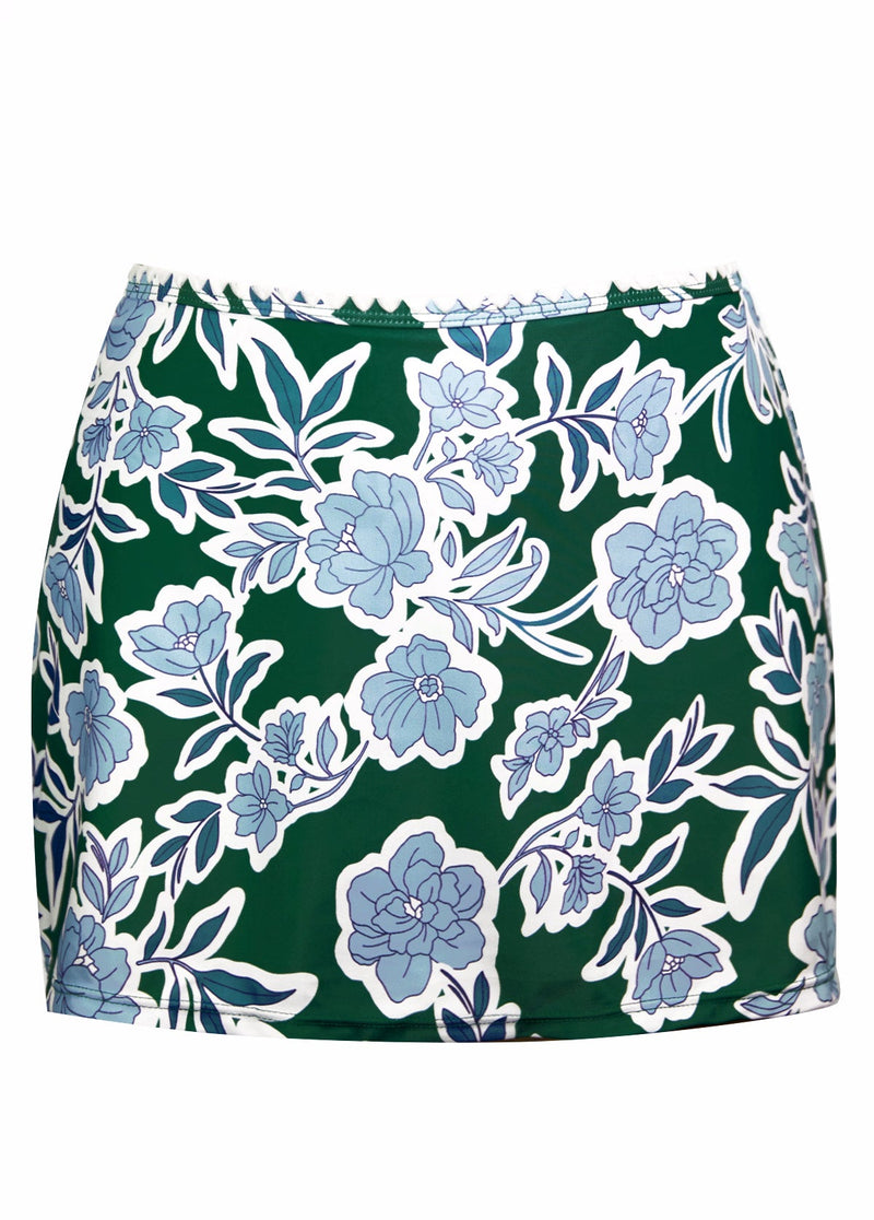 Tankíni Franzido Com Contraste Lateral E Saia Lisa