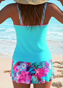 Tankíni Franzido Com Argolas E Estampa Étnica Tropical