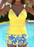 Tankíni Franzido Com Argolas E Estampa Étnica Tropical