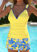 Tankíni Franzido Com Argolas E Estampa Étnica Tropical