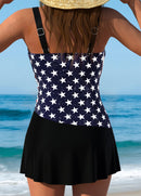 Maiô Estampado Com Saia Transpassada E Ajuste Lateral