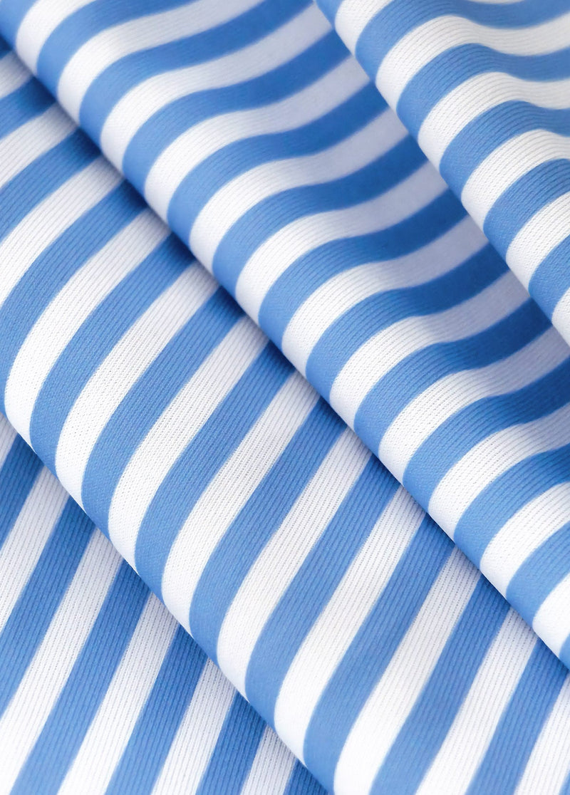 Maiô Listrado Um Ombro Só Com Babado E Saia Ajustável