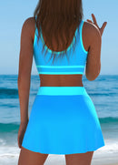 Conjunto Praia Liso Com Top Esportivo E Saia Com Fenda