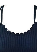 Tankíni Canelado Com Alças Duplas E Estampa Botânica