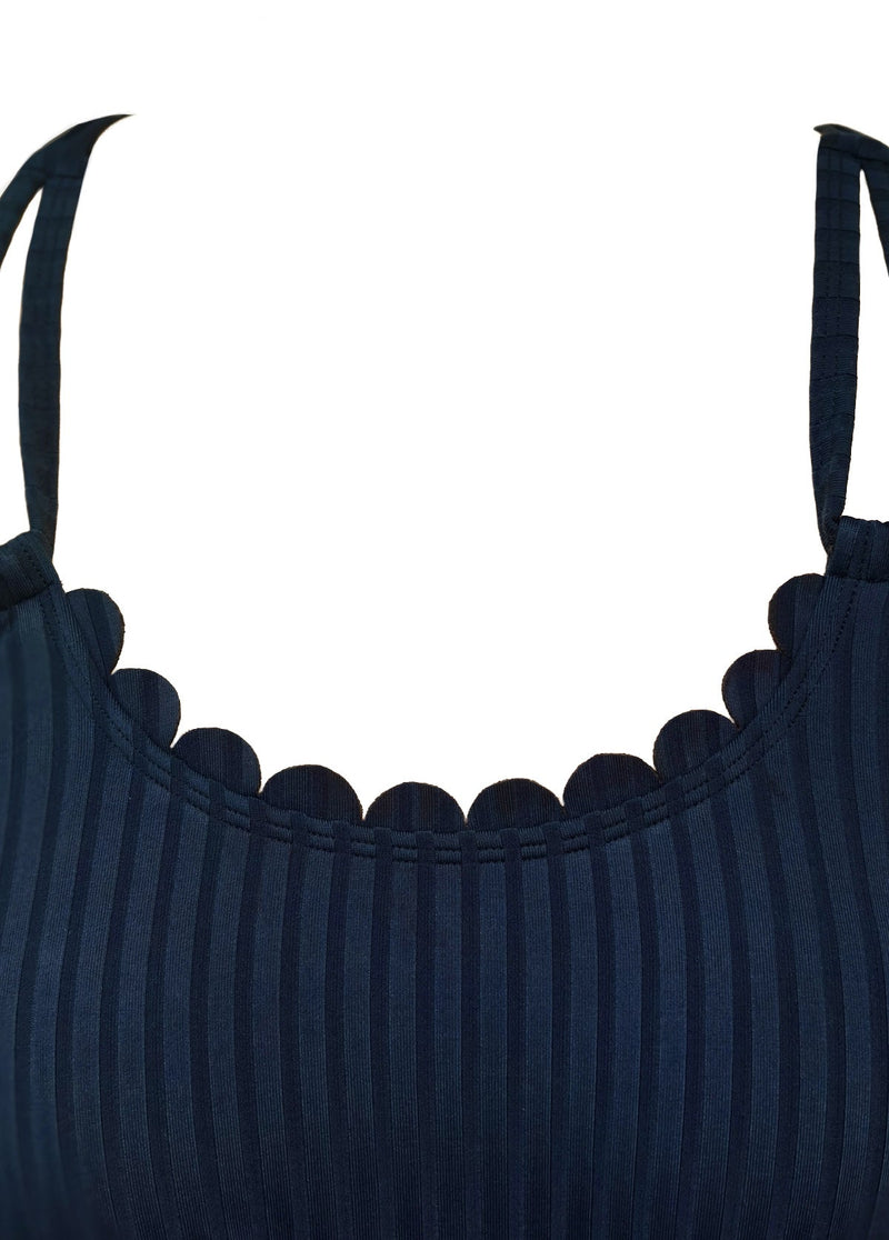 Tankíni Canelado Com Alças Duplas E Estampa Botânica