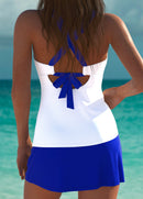 Tankíni Floral Com Alças Duplas E Acabamento Ondulado