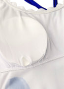 Tankíni Floral Com Alças Duplas E Acabamento Ondulado