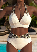 Biquíni Texturizado Cintura Alta Com Detalhe Animal Print