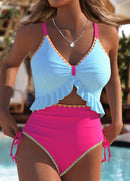 Maiô Texturizado Com Babado Frontal E Cintura Alta