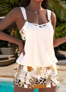 Tankíni Com Alças Duplas E Estampa Floral Tropical