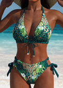 Biquíni Poá Com Amarração Frontal E Cintura Alta