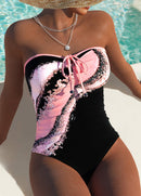 Maiô Tomara Que Caia Floral Com Amarração Frontal