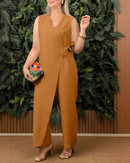 Macacão Bela | Decote em V - (Queridinho das Blogueiras)