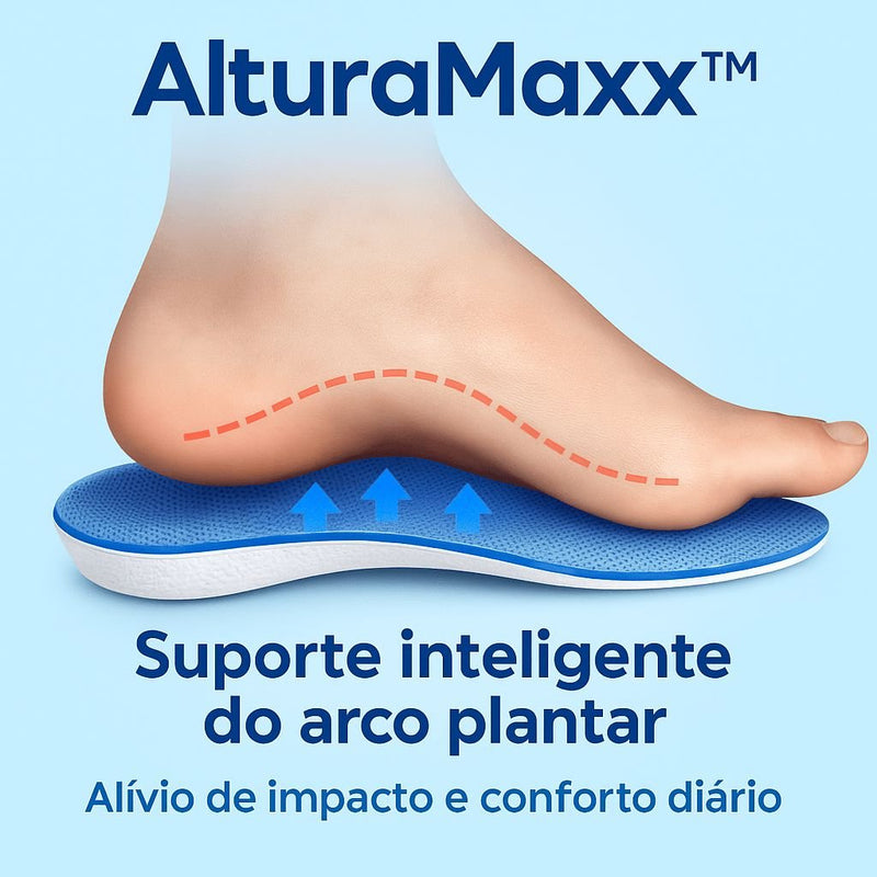 AlturaMaxx™ – Palmilha Ortopédica Invisível +3,5cm