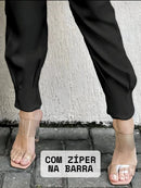 Calça Jogger Cenoura em Alfaiataria com Cinto