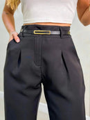 Calça Jogger Cenoura em Alfaiataria com Cinto