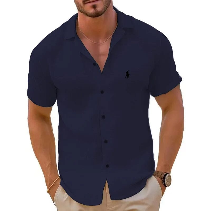 Camisa manga curta de linho puro - Ralph Lauren