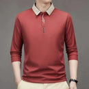 Camisa Polo Masculina John Karlo Minimalista Manga Longa + Brinde Relógio Deyros Luxo