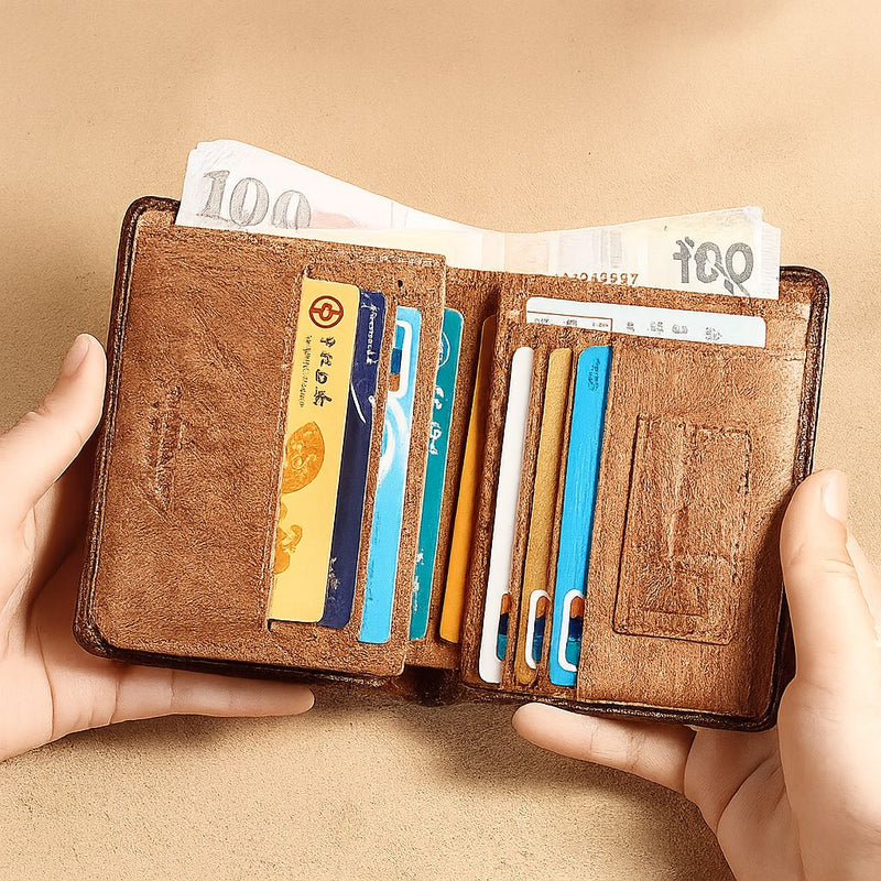 Carteira de Couro ManBang™ com Proteção RFID Antifurto Masculina