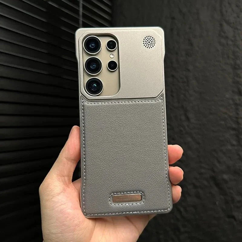 Case Samsung Minimalista em Couro Anti Impacto