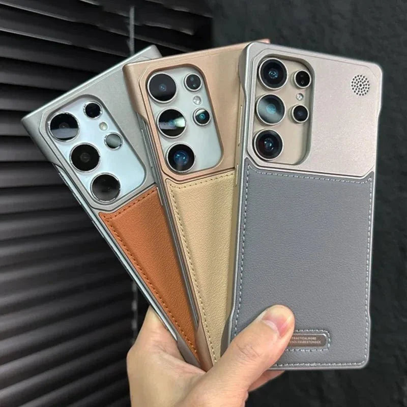 Case Samsung Minimalista em Couro Anti Impacto