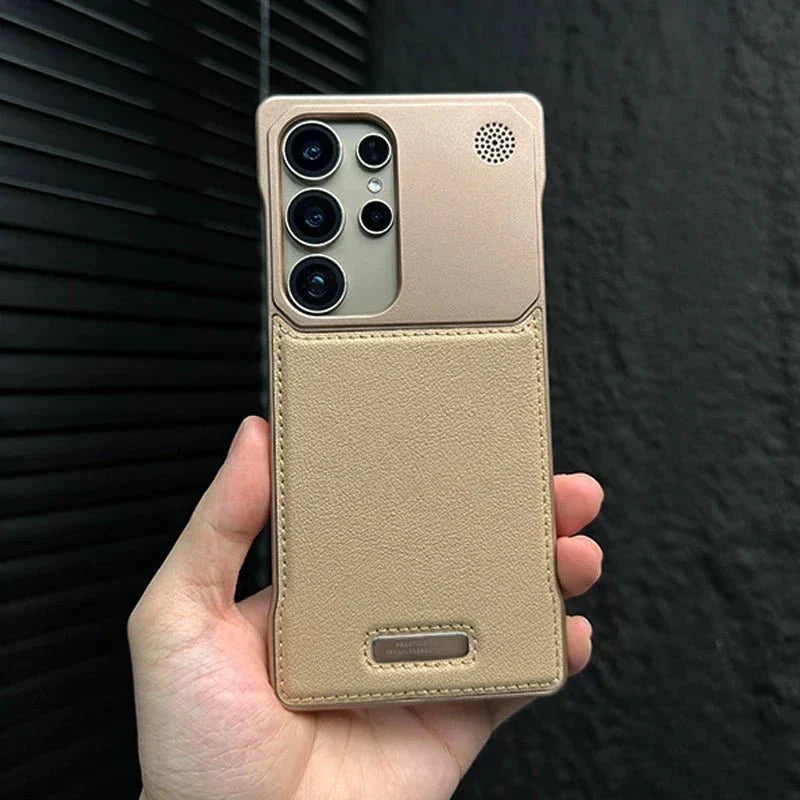 Case Samsung Minimalista em Couro Anti Impacto