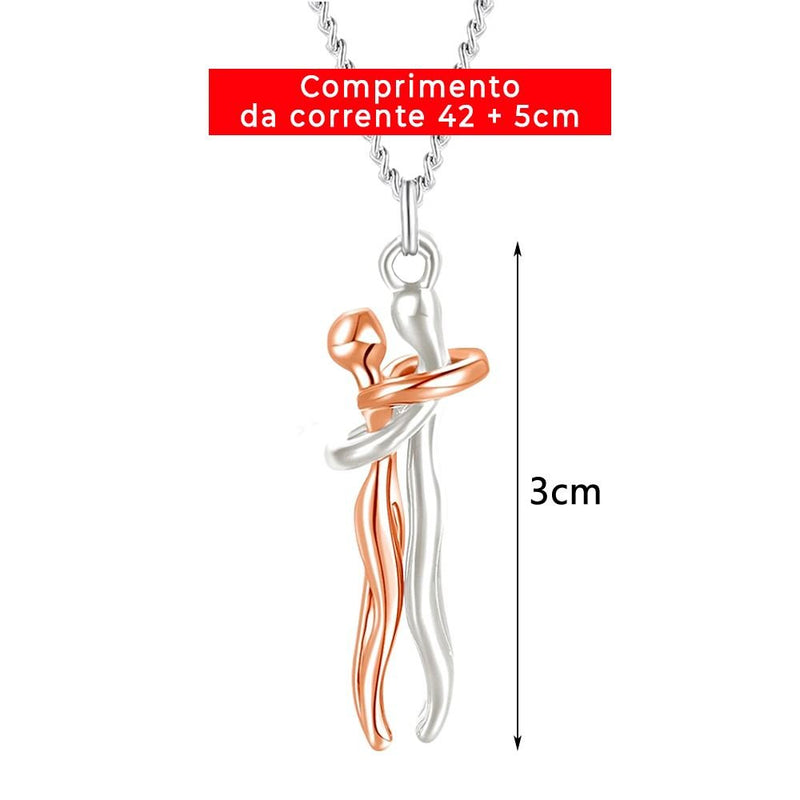 Colar Abraço - Prata e Ouro