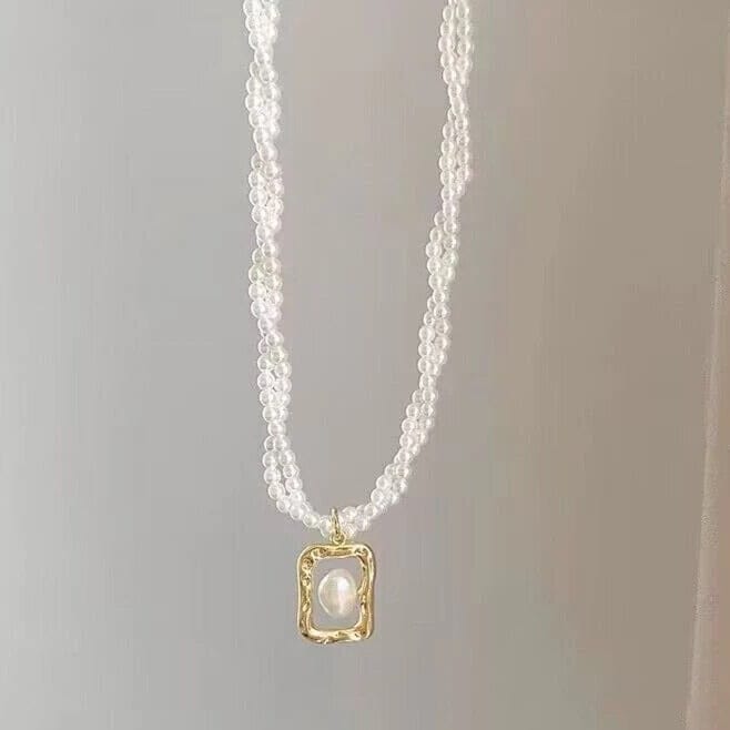 Colar Duplo de Pérolas com Pingente