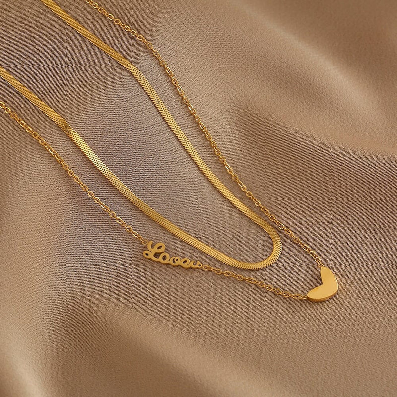 Colar Feminino Duplo Amor