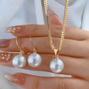 Conjunto de Joias Vintage de Pérolas