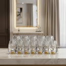 Copo Diamante Luxo com Fundo Duplo e Lascas Douradas para Baijiu, Licor, Cachaça, Tequila e Shots