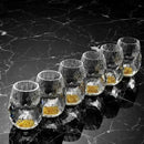 Copo Diamante Luxo com Fundo Duplo e Lascas Douradas para Baijiu, Licor, Cachaça, Tequila e Shots