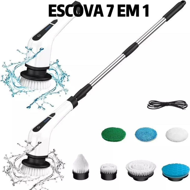 Escova de Limpeza Ajustável Recarregável 9 em 1 / 7 em 1