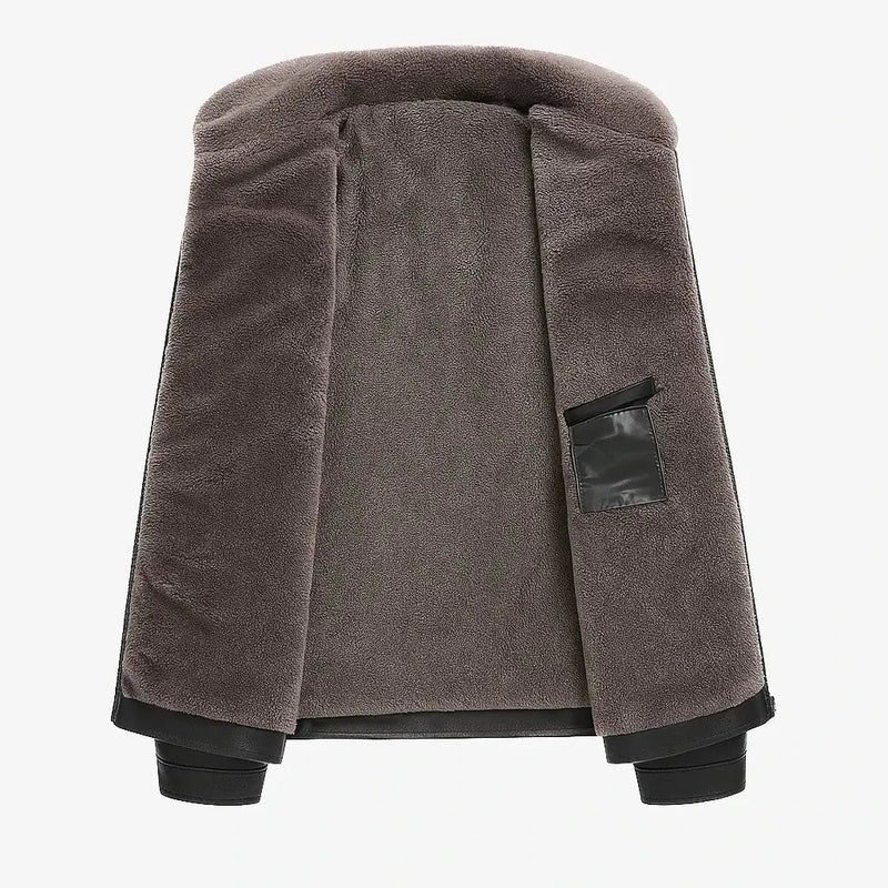 Jaqueta Masculina em Couro com Forro de Cashmere