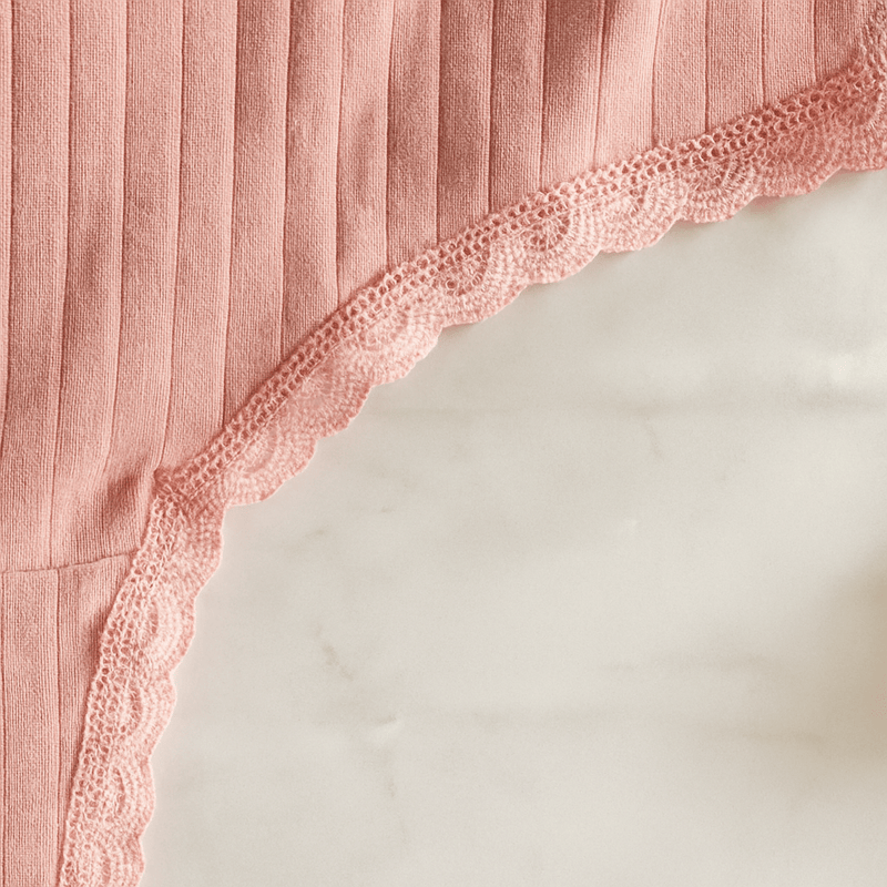 Kit 05 à 20 Calcinhas de Algodão Canelado com Renda fio conforto - Liana