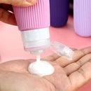 Kit 4 Frascos de Silicone para Viagem – 90ml Antivazamento