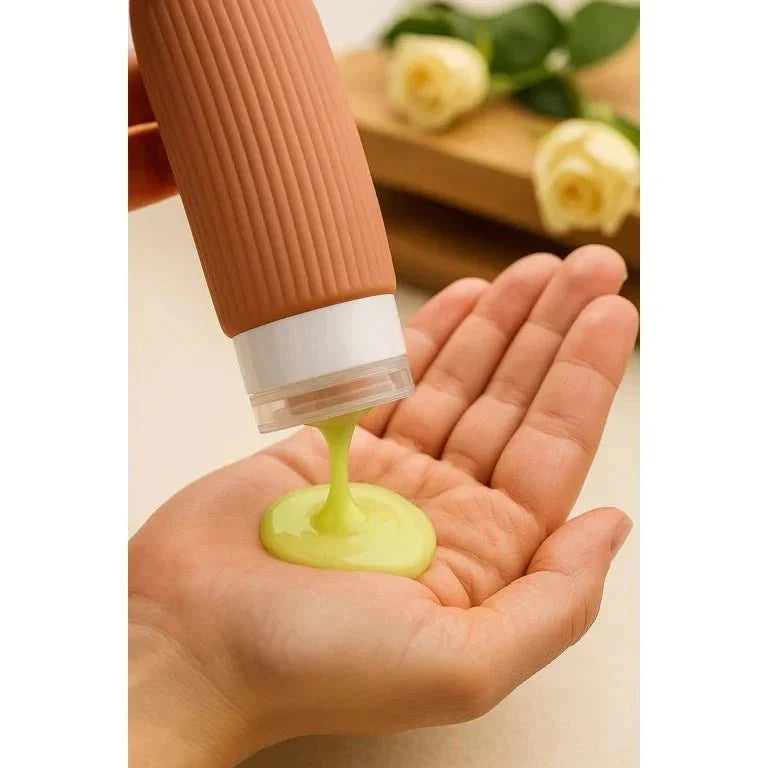 Kit 4 Frascos de Silicone para Viagem – 90ml Antivazamento