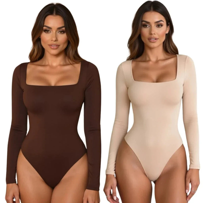 Kit com 2 Bodys Femininos Manga Longa