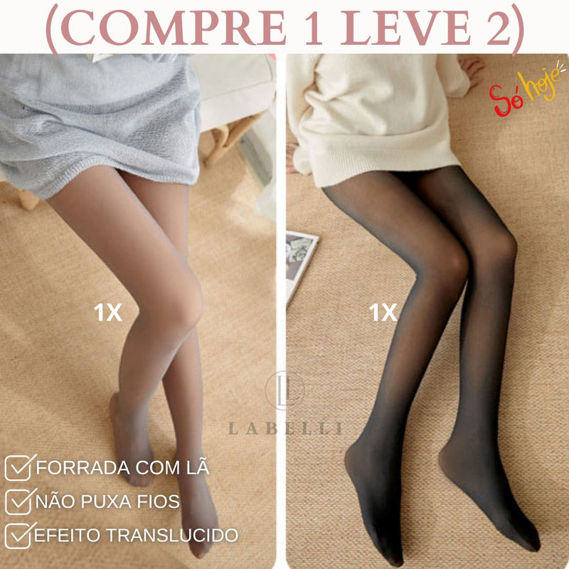 Kit Meia Calça Forrada Translúcida com Aquecimento (COMPRE 1 LEVE 2)