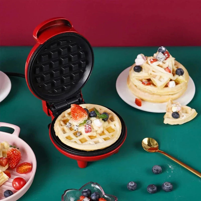 Mini Máquina de Waffles Elétrica Portátil