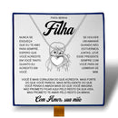 Para Minha Filha - Colar Coração Pérola Banhado a Ouro 18k