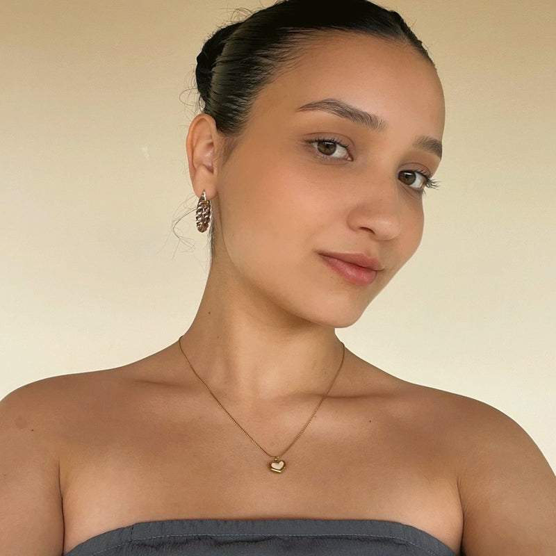 Para Minha Filha - Colar Coração Pérola Banhado a Ouro 18k