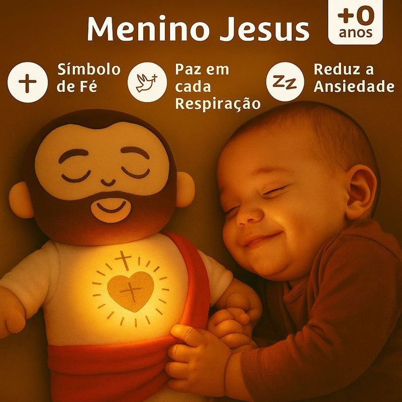 Pelúcia Menino Jesus que Respira e Acalma a Alma